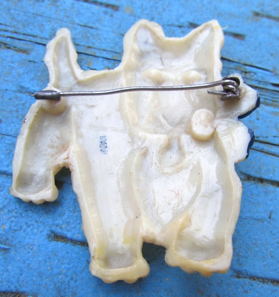 Vintage Off-White Celluloid Scottie or Westie Dog… - image 2