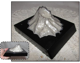 Vintage Souvenir Plastic Mt St Helen's Figurine Filled with Ash from 1980 Eruption, Washington