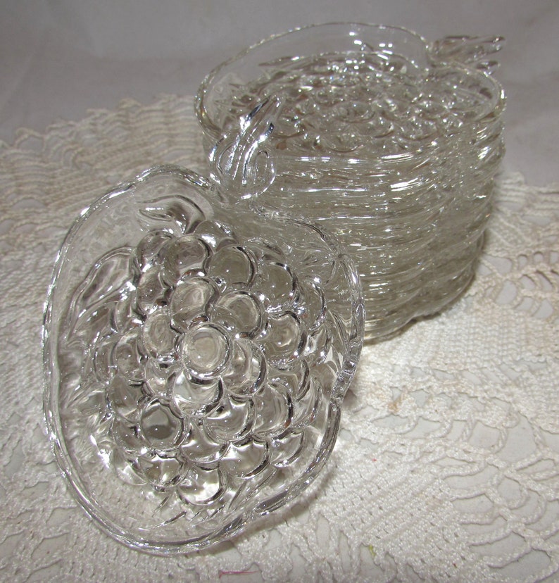 Set of 8 Vintage Clear Glass Individual Snack Cake Plates Etsy