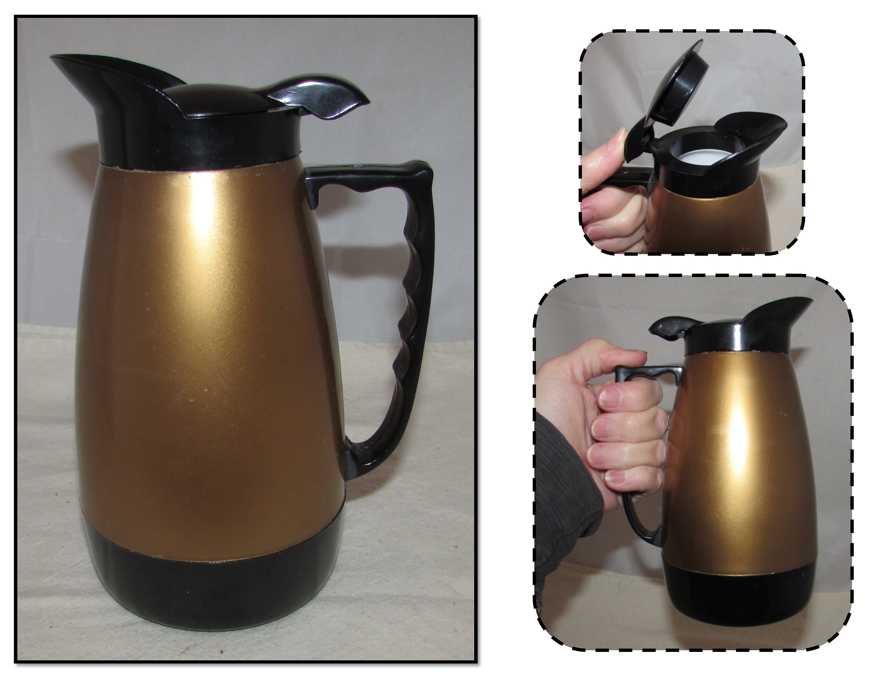 Plastic Coffee Carafe Pitcher Gold 