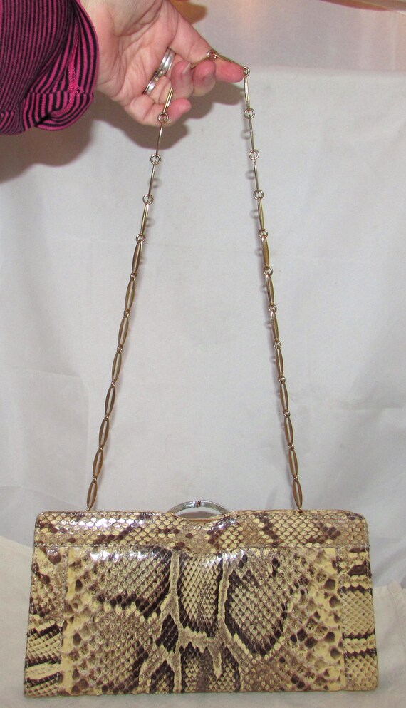 Vintage Natural Rattlesnake Snake Skin Leather Cl… - image 10