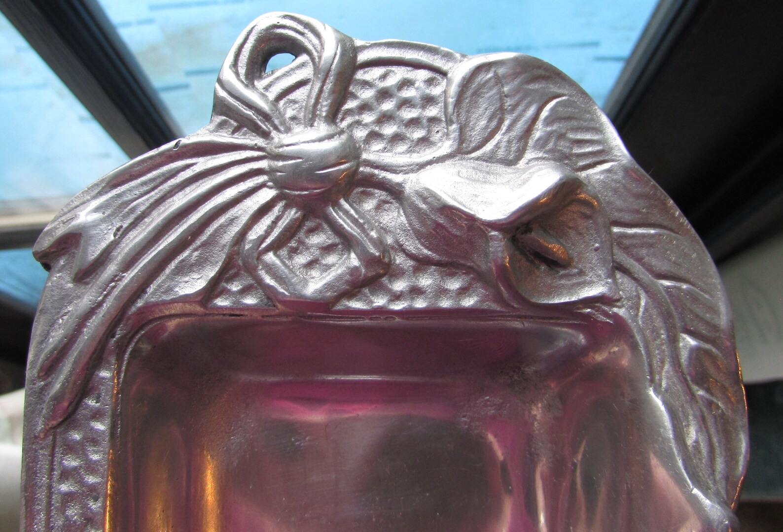 Vintage Long Pewter Butter Dish W/ Lid Raised Lily Flowers Etsy