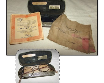 Antique German Silver Eyeglasses Spectacle Case Art Nouveau Floral