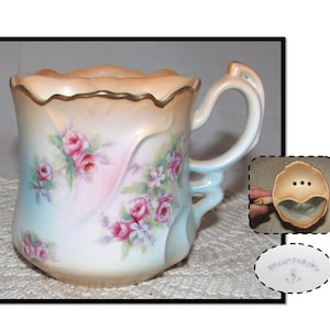 Vintage Porcelain Shaving Mug with Roses by Brandenburg, Japan