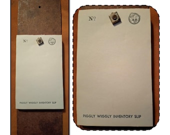 Vintage Piggly Wiggly Grocery Store Inventory Pad with Wood Board