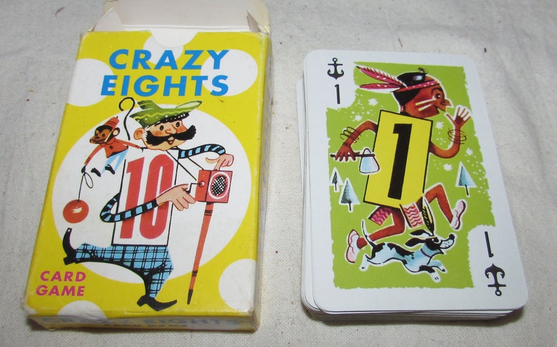 Vintage Crazy Eights Playing Cards, Complete Deck - Etsy