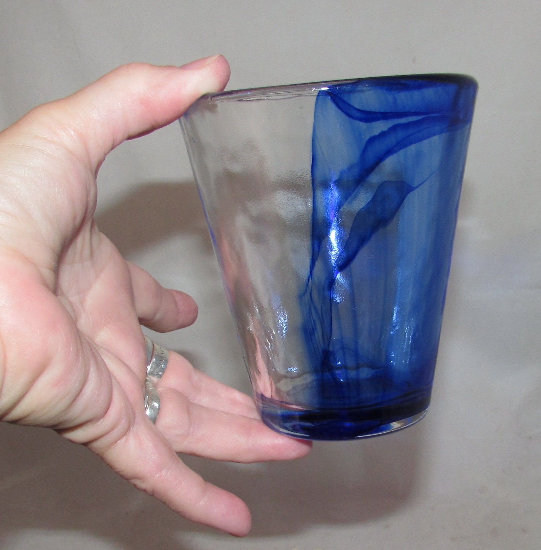 Vintage Bormioli Rocco Heavy Blue Drinking Glass, Italy - Etsy