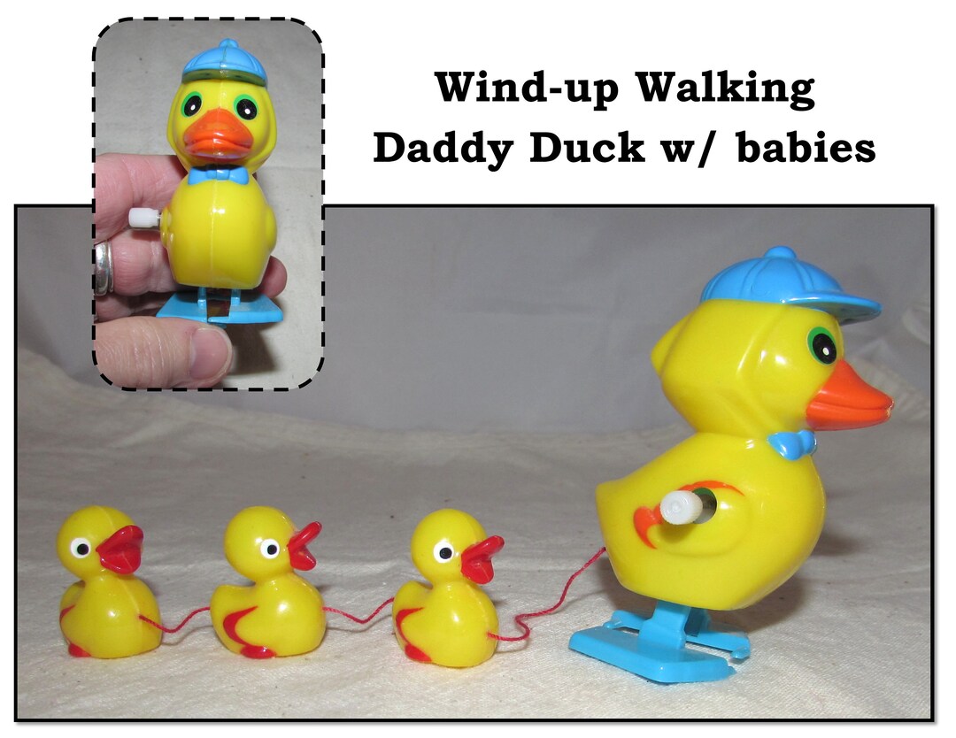 Vintage Plastic Wind up Toy, Duck Family, Dad & 3 Ducklings Etsy