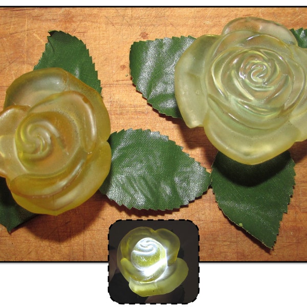 2 - Vintage Glass Rose Shaped Mini Light Bulb Covers