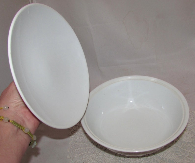 Vintage Chinese White Porcelain Serving Bowl Dish With Lid Etsy