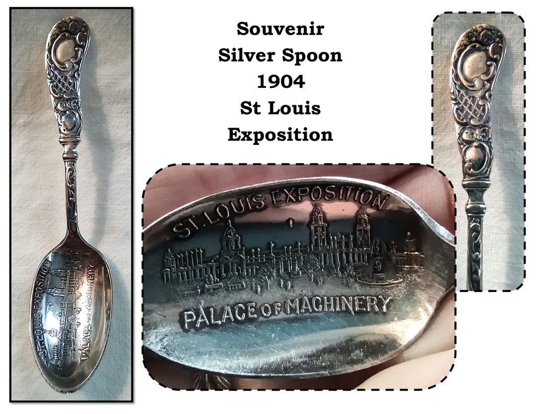 Souvenir Spoon Extra Coin Silver Plate St.louis Exposition 