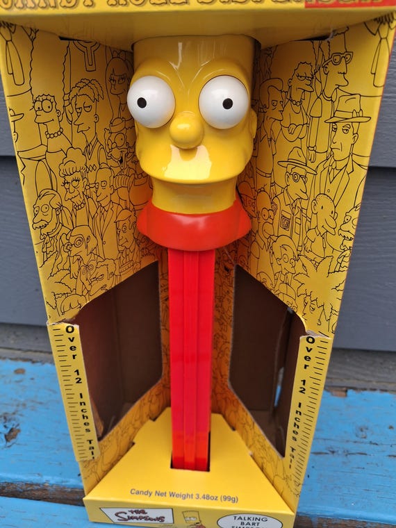 Vintage 2002 Giant Talking Bart Simpson PEZ Dispenser in Original