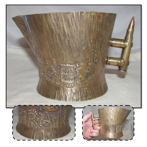 Antique French WW1 Brass Trench Art Pitcher, France