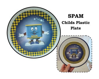 Vintage Childs Plastic Plate, Advertising, Spam Man