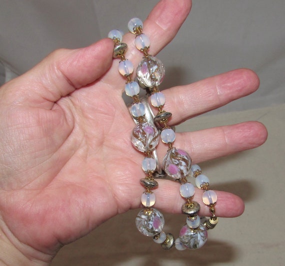 Vintage Translucent Venetian Glass Bead Necklace … - image 8
