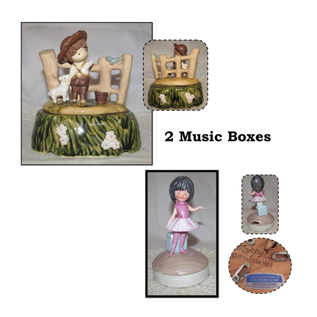 2 - Vintage Musical Figurines - 1974 Fran Mar Moppets Ballerina