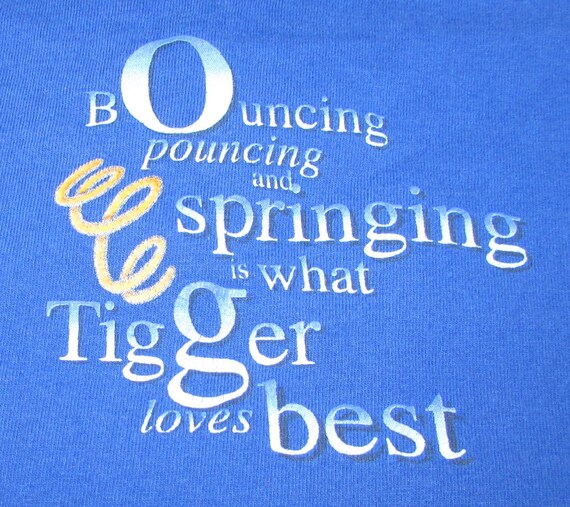 Vintage Blue Cotton T-Shirt, Tigger the Tiger, Disney Store View 5