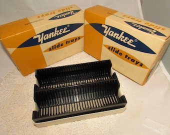 Vintage Yankee Plastic Slide Trays Holders in Original boxes, 60s, 2 trays in each box, photo accessory