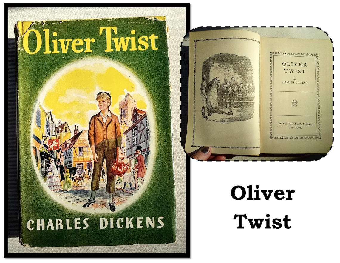 Vintage Hardcover Book Oliver Twist by Charles Dickens Pub. - Etsy