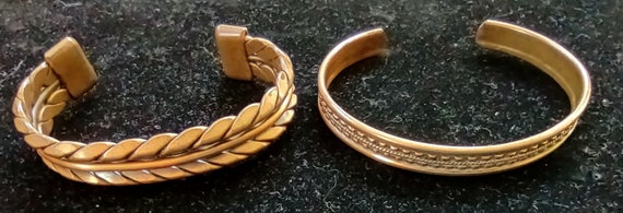 2 - Vintage Solid Copper Cuff Bracelets - image 2