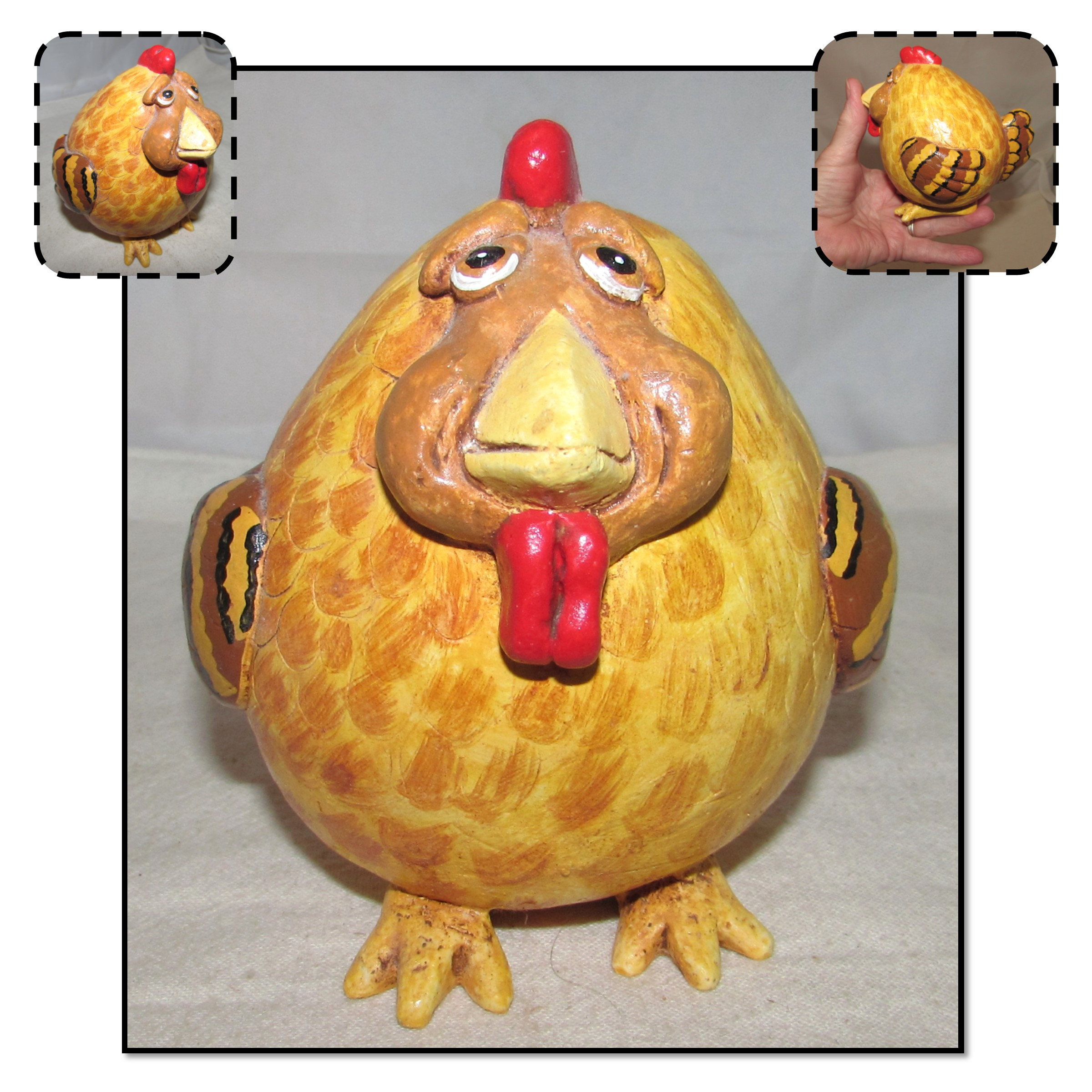 W.GERMANY 西ドイツ ビンテージ 281-54 陶製 置き物 鶏 鶏 ひよこ 置物