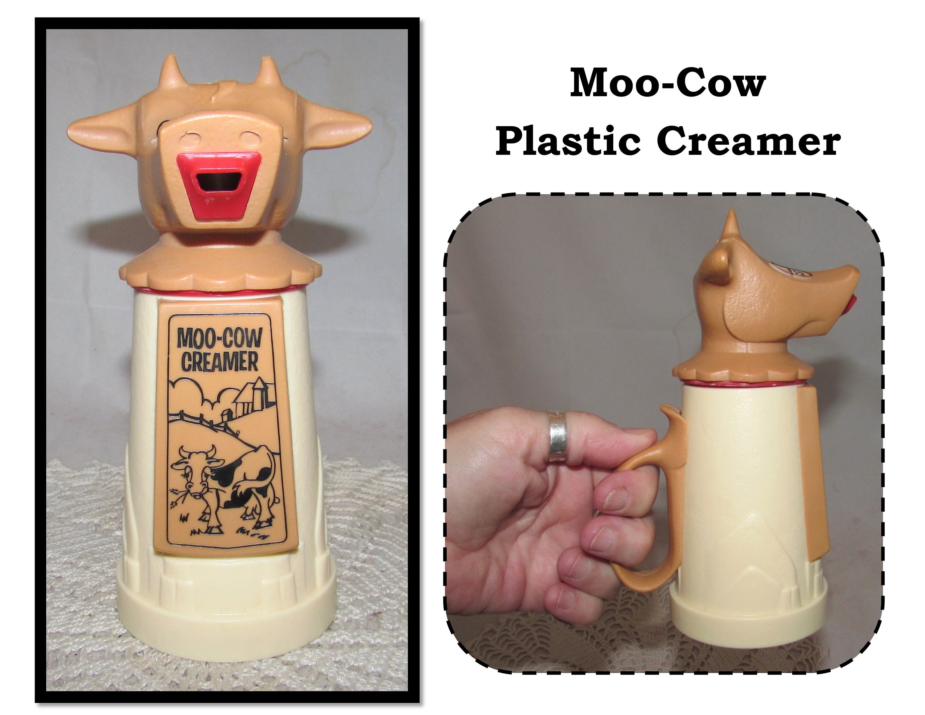 Vintage Plastic Moo Cow Creamer by Whirley Ind. 60s Etsy