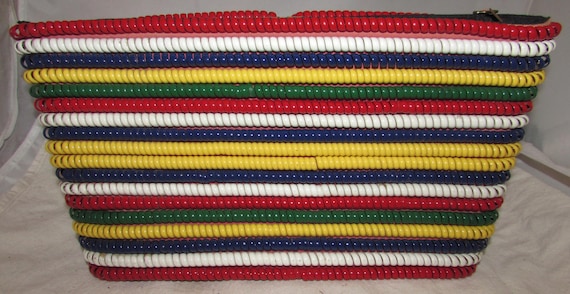 Vintage Multi-Colored Telephone Cord Clutch Purse… - image 2