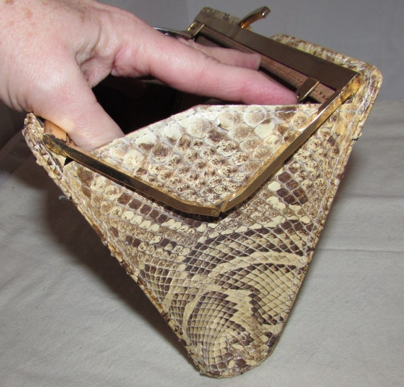 Vintage Natural Rattlesnake Snake Skin Leather Cl… - image 7