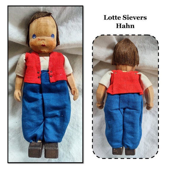 ドイツ　ハーン社　イースターバニー Lotte Sievers-Hahn Vintage Lotte Sievers Hahn Carved Wood Easter Bunny Rabbit