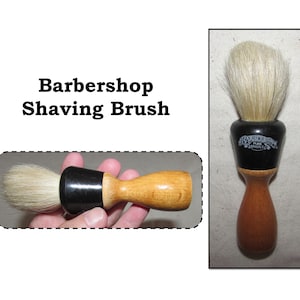 Vintage Shaving Cream Brush w/ Wood Handle and Natural Bristles, Barber Shops