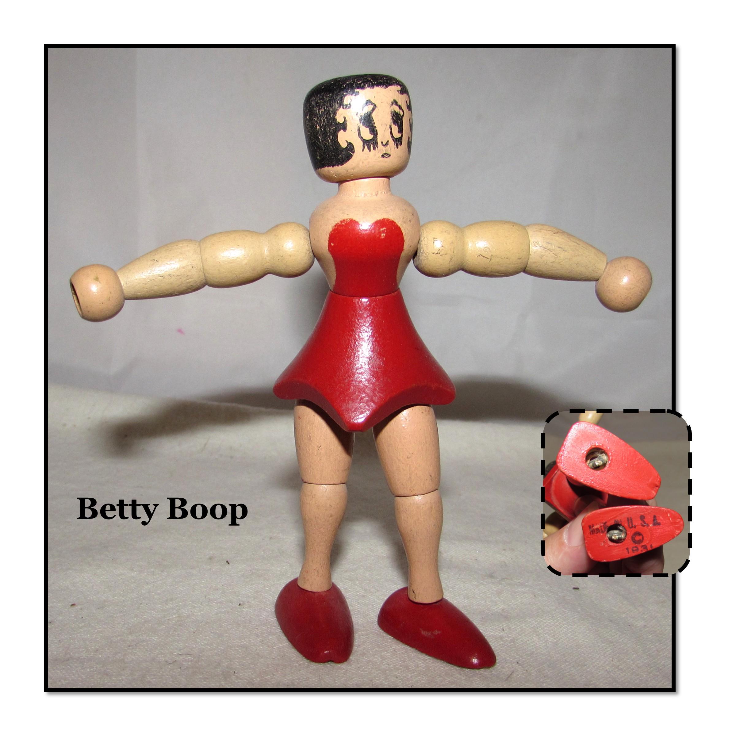 Vintage Betty Boop Wood Doll - Etsy