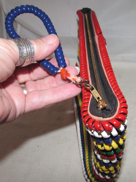 Vintage Multi-Colored Telephone Cord Clutch Purse… - image 3