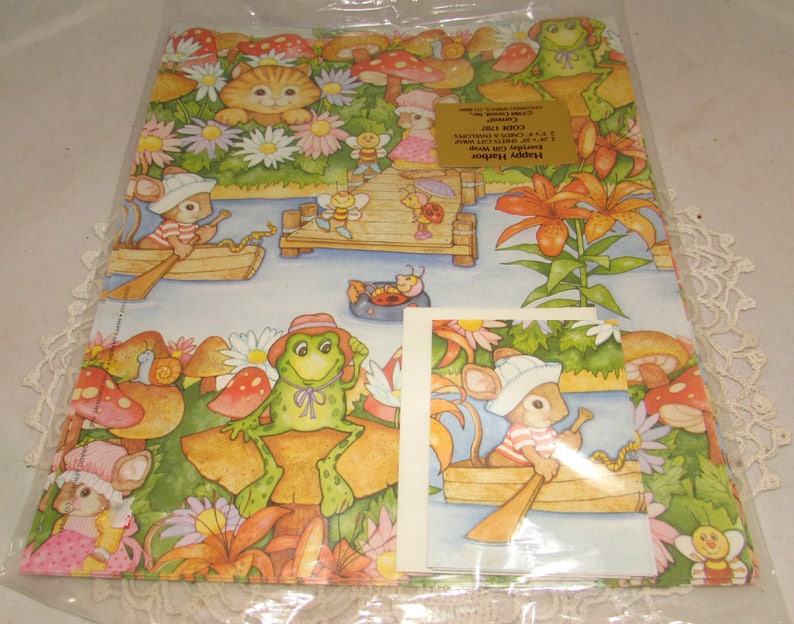 Happy Harbor Frogs /& Bugs Cottontail Christmas Rabbits Bicycling Bears Vintage Gift Wrapping Paper Current LOT of 4 Packages Gibson