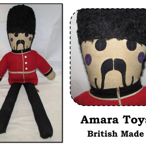 Vintage Stuffed Felt British Soldier Doll by Amara Toys, British Made