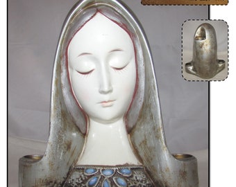 Vintage 1960 Paper Mache Virgin Mary Madonna Candleholder by Kurt S Adler