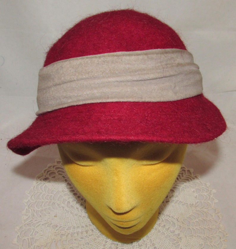 Vintage Burgundy Red Wool Hat Merrisene by Merrimac Hat Corp