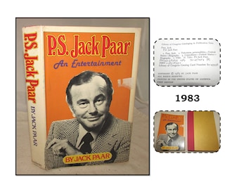 Vintage 1983 First Edition Hardcover Book, P.S. Jar Paar An Entertainment w/ Dust Jacket