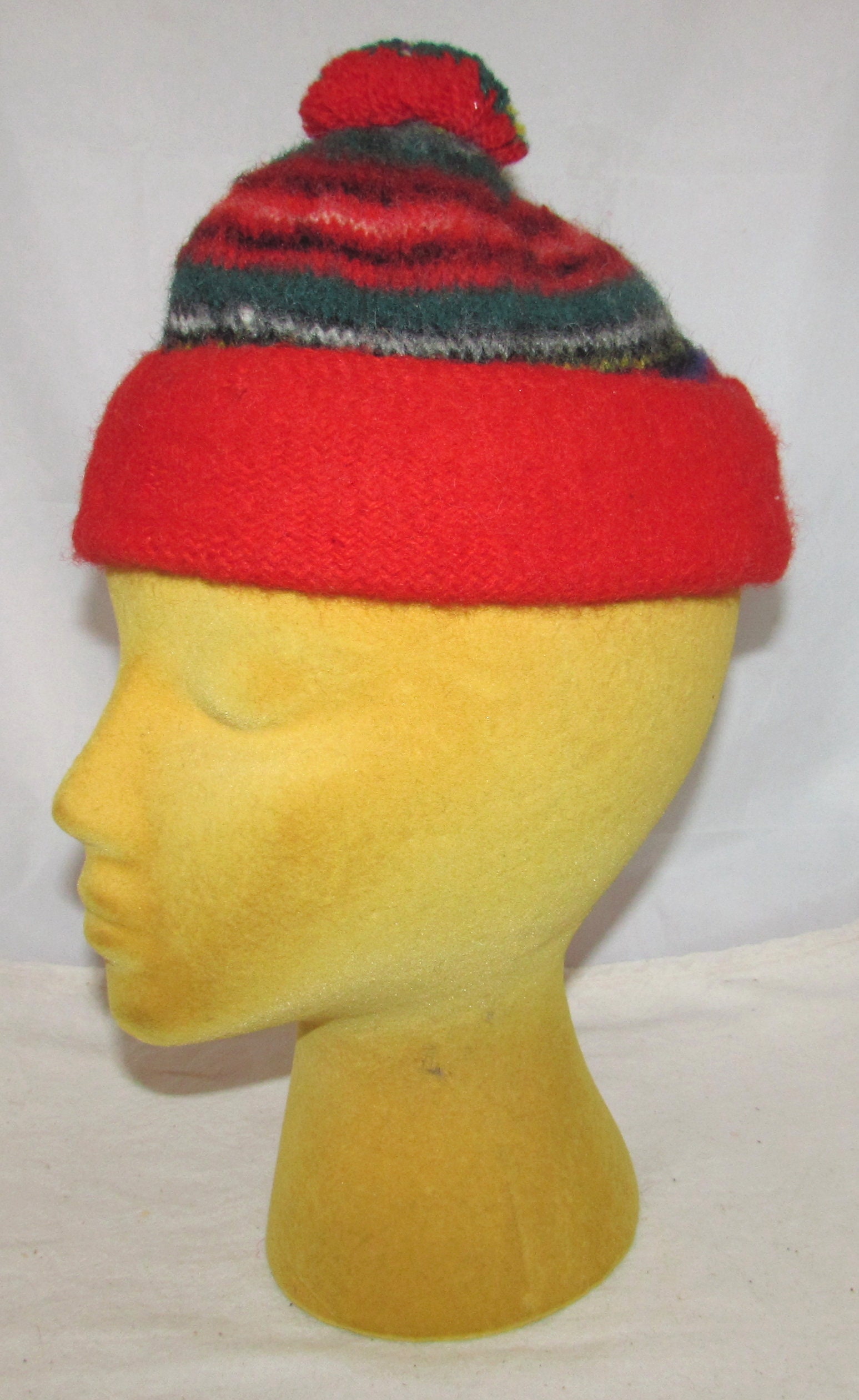 2 - Vintage Scottish Royal Stewart Wool Tartan Plaid Caps 