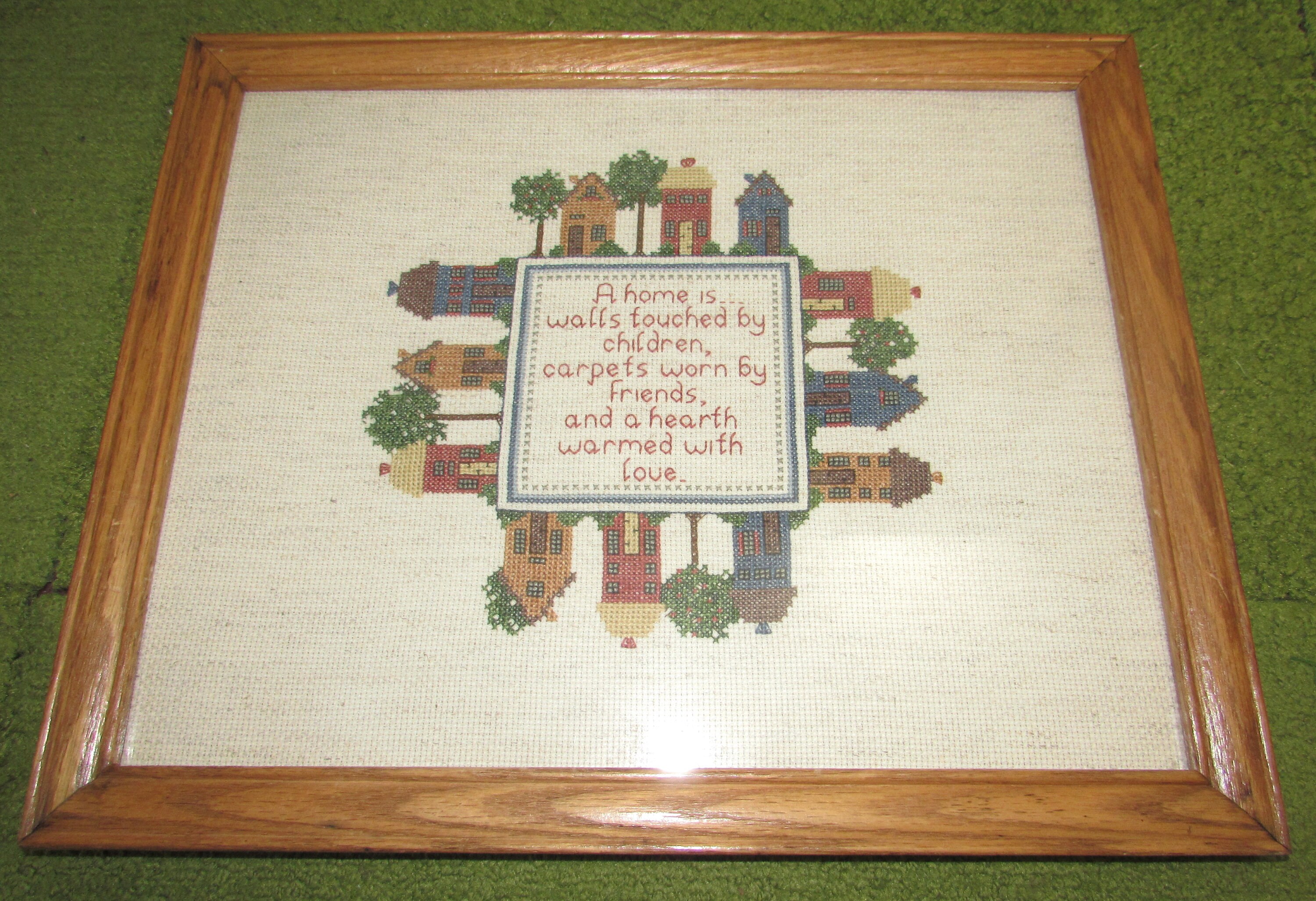 Vintage Framed Cross Stitch Wall Art Home Children Friends Etsy