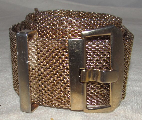 Vintage Woven Gold Tone Mesh Ladies Belt - Etsy display picture 1