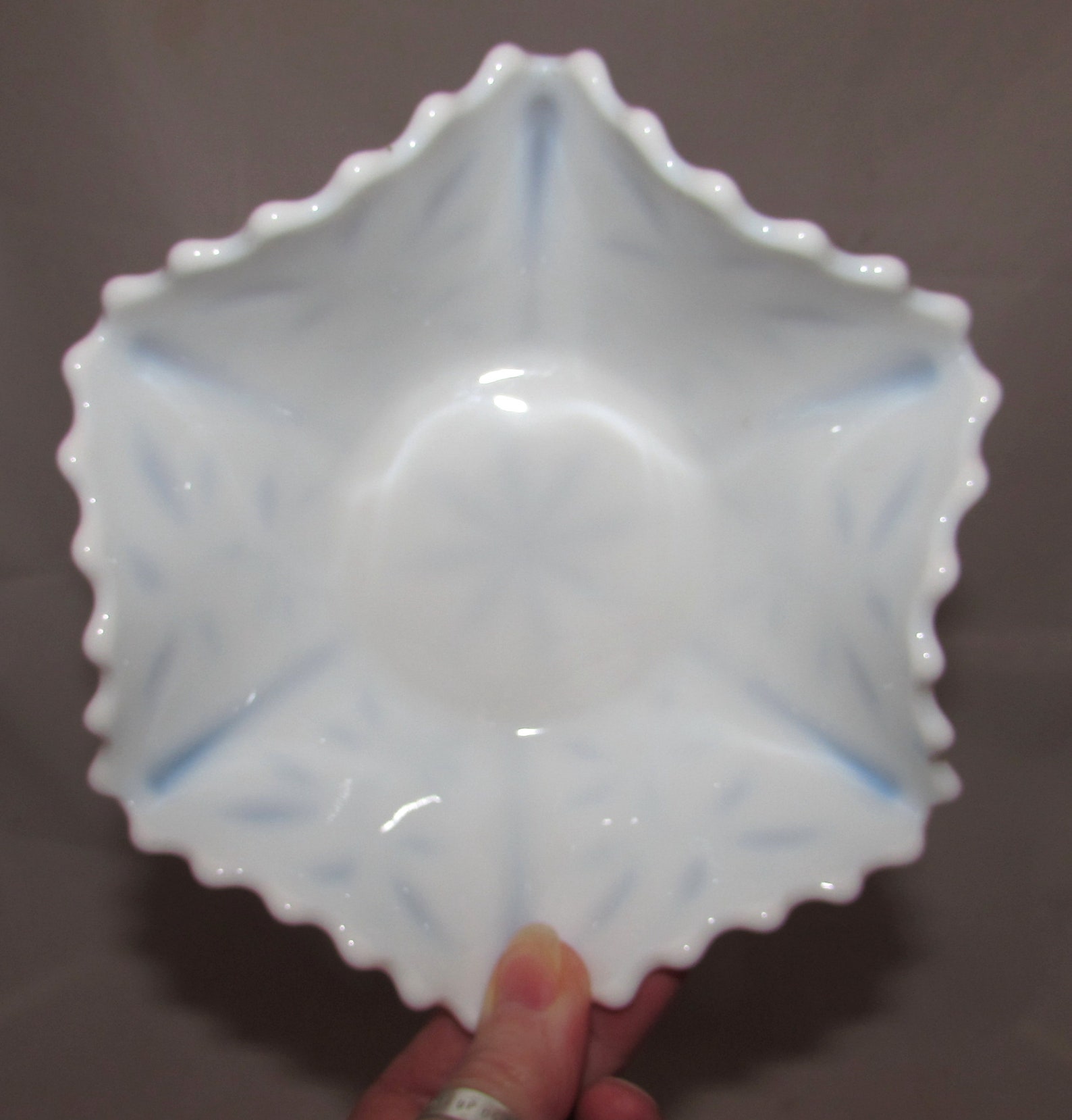 Plat En Verre Laitier Blanc - Coupe à Bonbons/bonnetier - Motif Moulin à Vent 3D - Mint