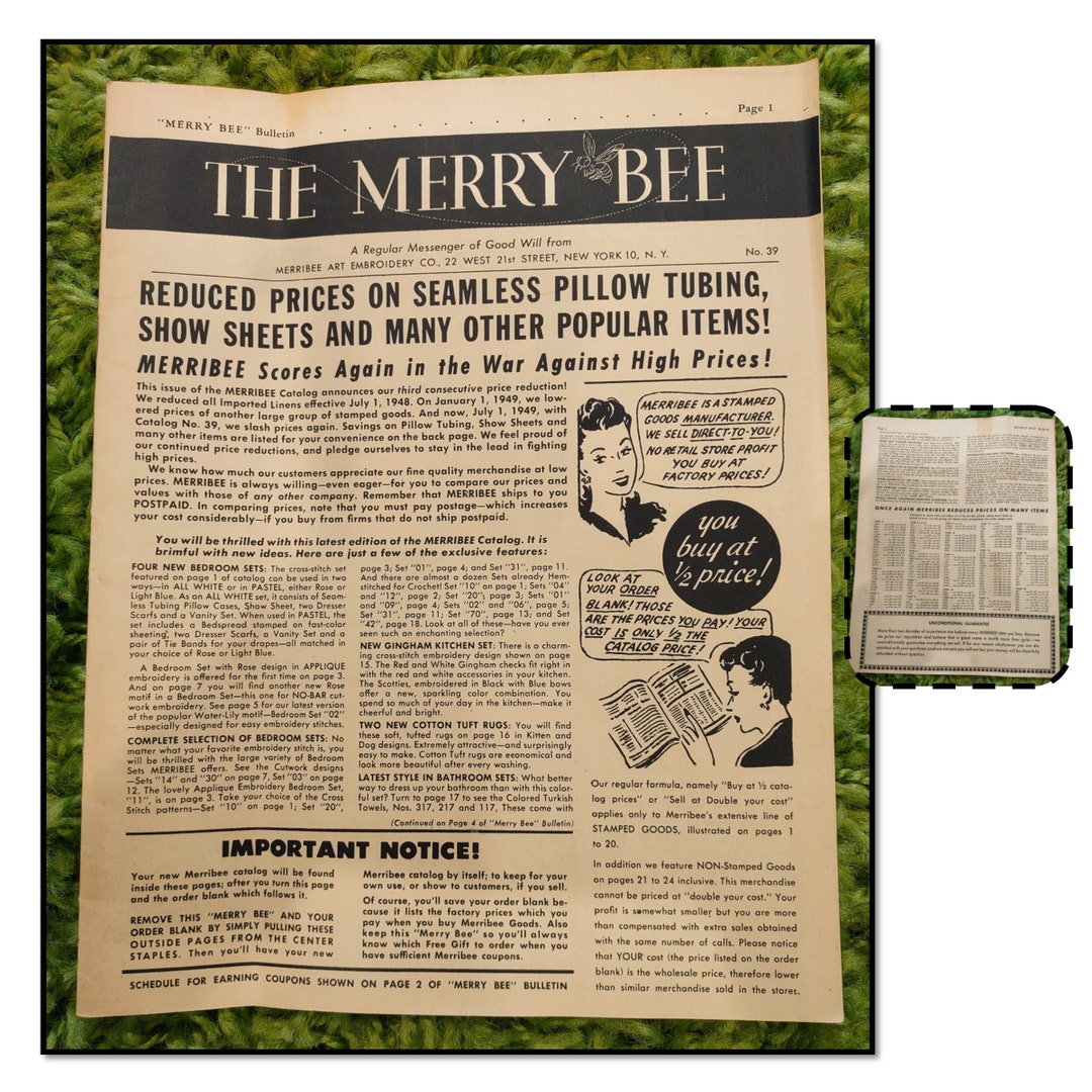 Vintage 40s Merri Bee Catalogue, Merribee Art Embroidery Co - Etsy