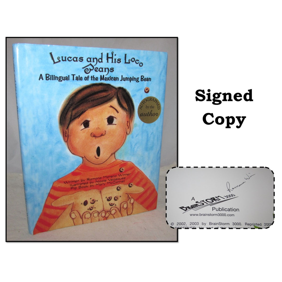 Vintage Hardcover Children's Book W/ Dust Jacket, Lucas and His Loco Beans, A Bilingual Tale of ...