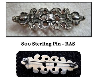 Broche vintage de plata de ley 800 de BAS