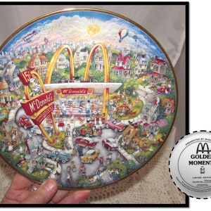 Vintage Limited Edition Collector Wall Plate, Gold Moments for McDonalds Restaurant by Franklin Mint, Bill Bell