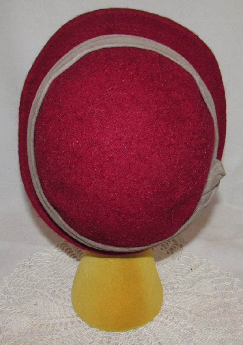 Vintage Burgundy Red Wool Hat Merrisene by Merrimac Hat Corp