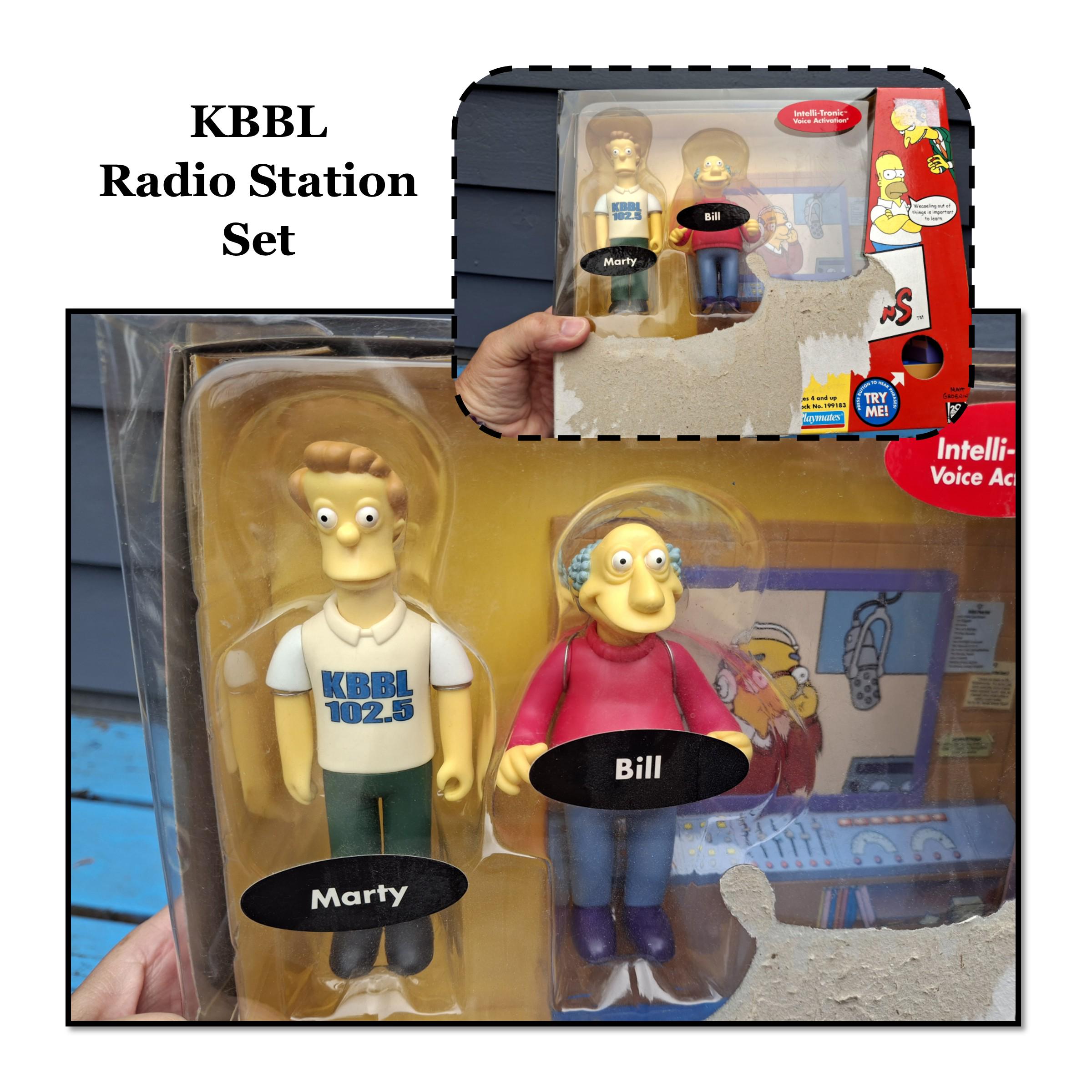 ザ・シンプソンズ KBBL Marty & Bill フィギュアセット12→8 Vintage 2002 - Talking KBBL Marty & Bill Radio Station Action