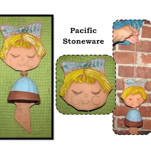 Vintage 1968 Pacific Stoneware California Pottery, People Lover, Little Girl Chime, USA