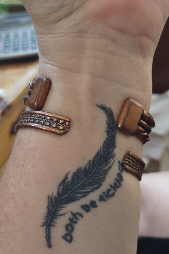 2 - Vintage Solid Copper Cuff Bracelets - image 6
