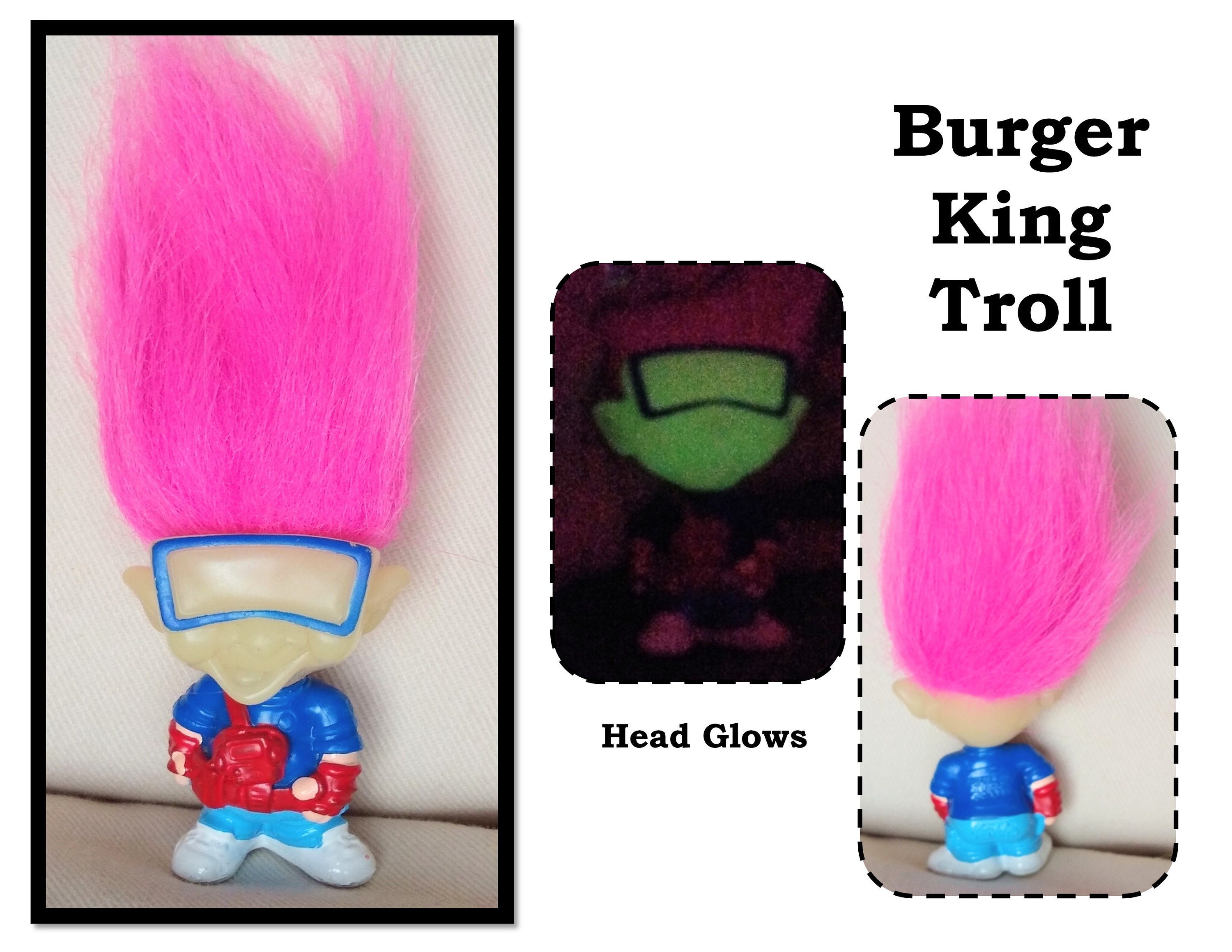 Vintage 1993 Burger King Troll Doll by Kids Club, Kid Vid